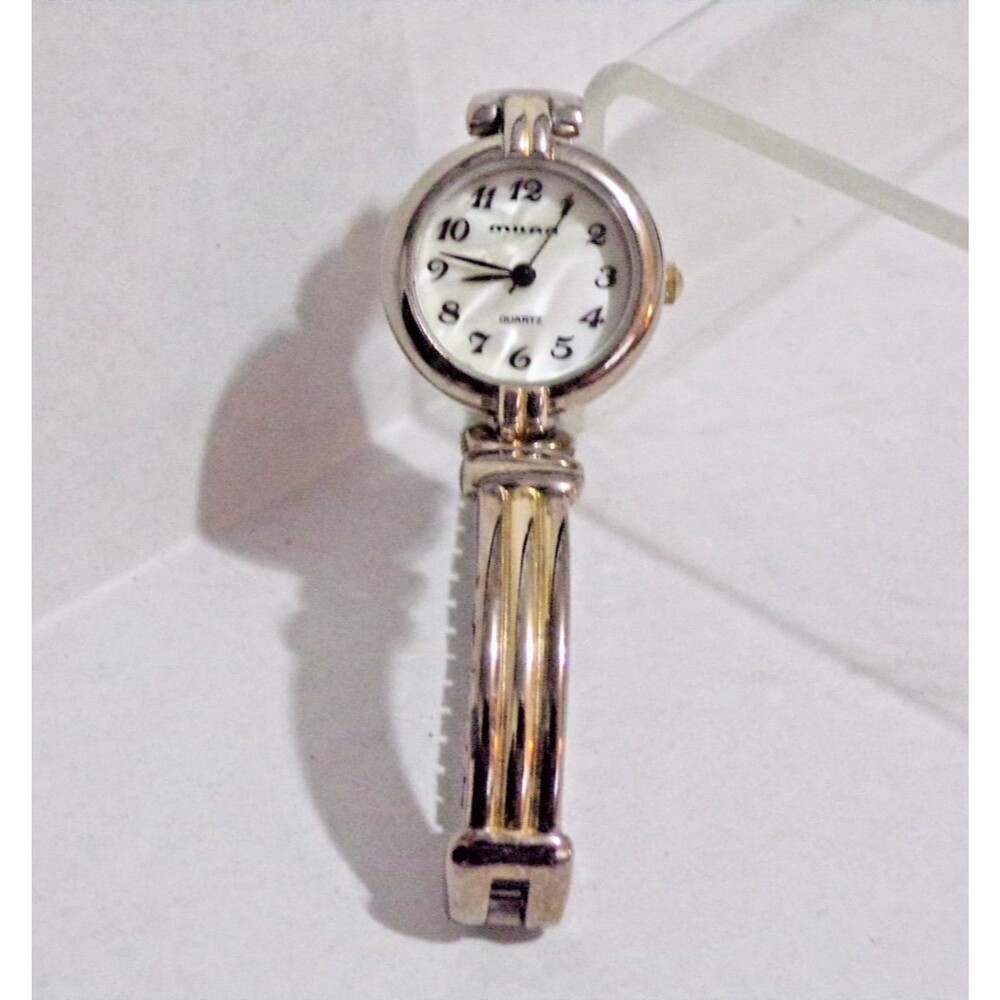 Milan Quartz Bracelet Silver & Gold Tone Expansion Band Pearl Face Women's Watch